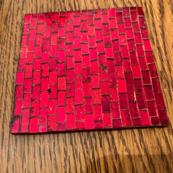 Red Glass Coasters - Picture 4 of 5